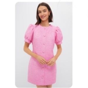 Hyacinth House Pink Puff-Sleeve Mini Dress medium NWT